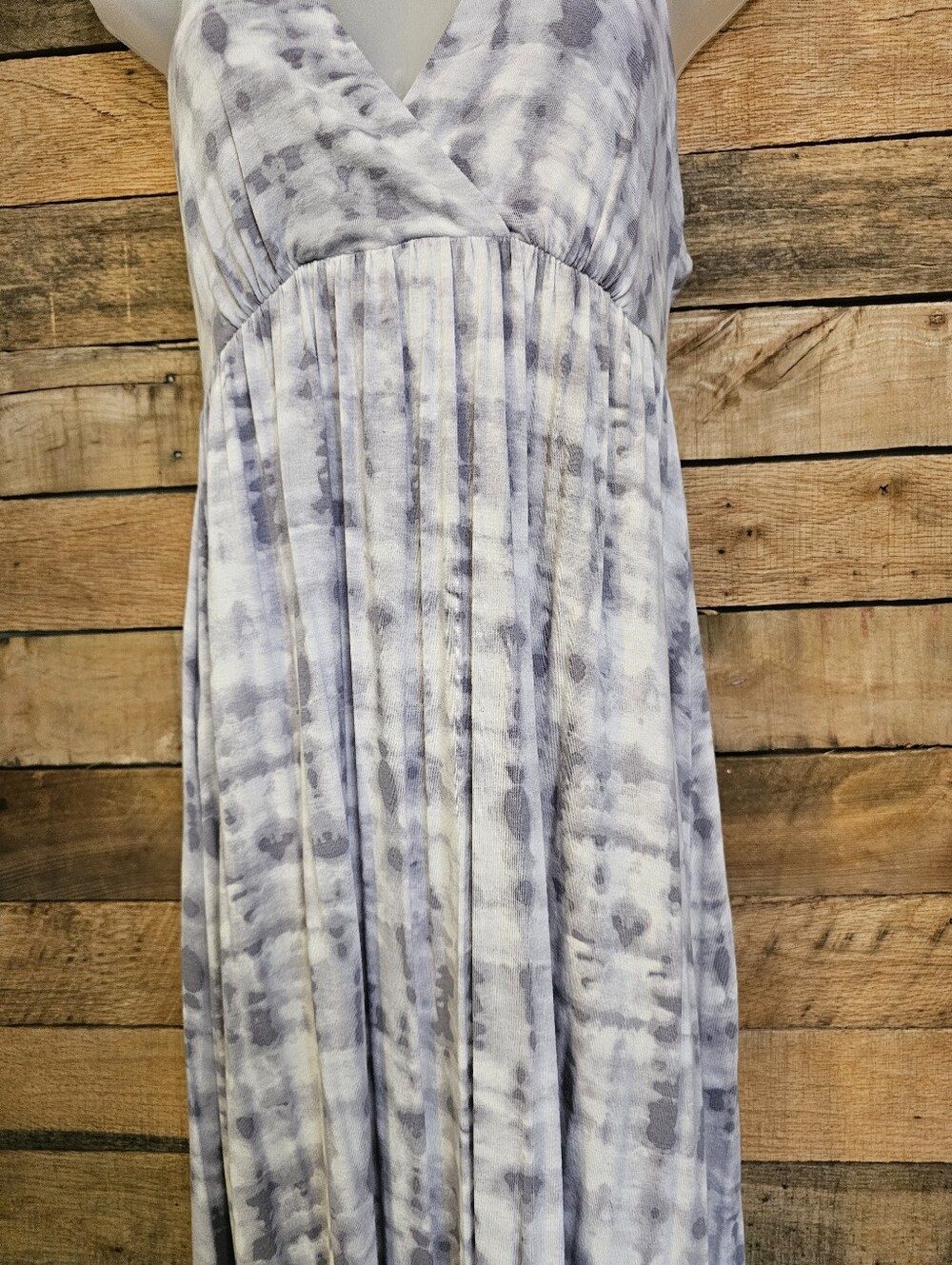 Cynthia Rowley Women's Gray White Tie-Dye High Low Maxi Dress Size Small - Picture 5 of 12